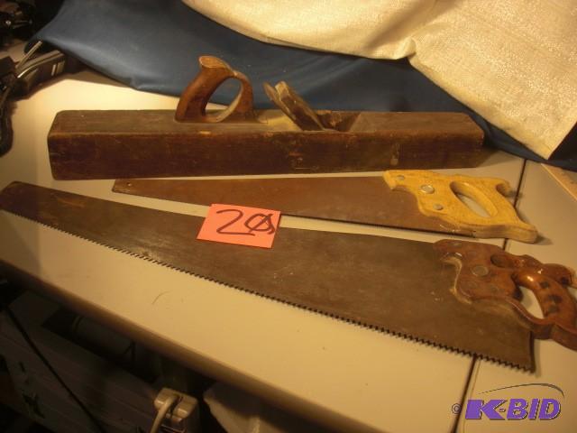 Antique Plane and Saws
