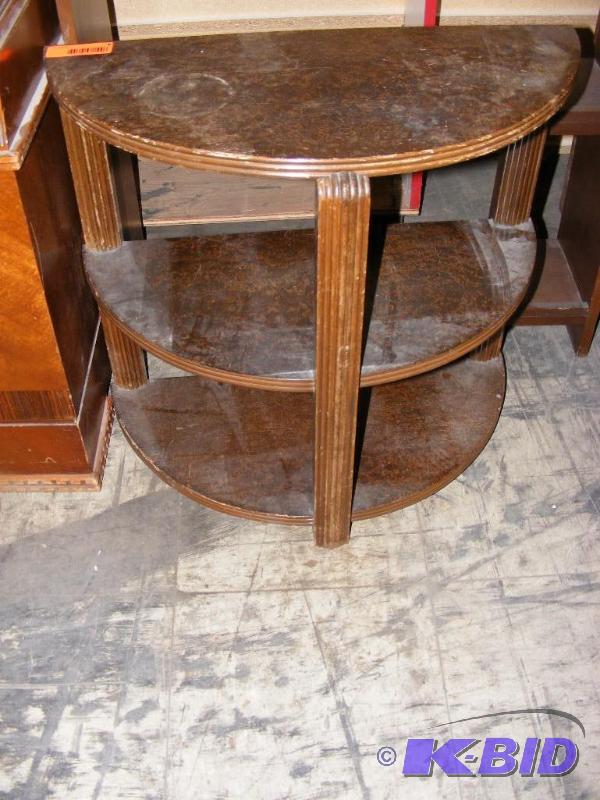 lot 4 image: Side Table, half round...