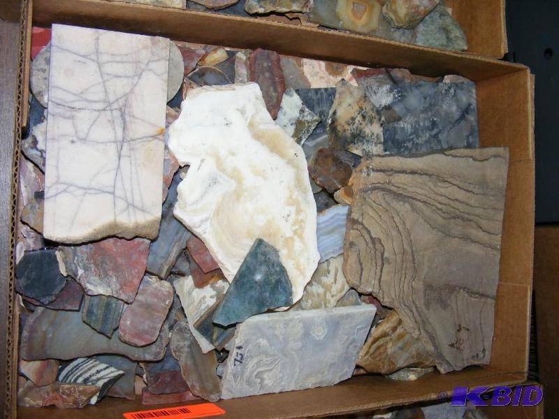 lot 63 image: Flat of cut rock slabs, variety...