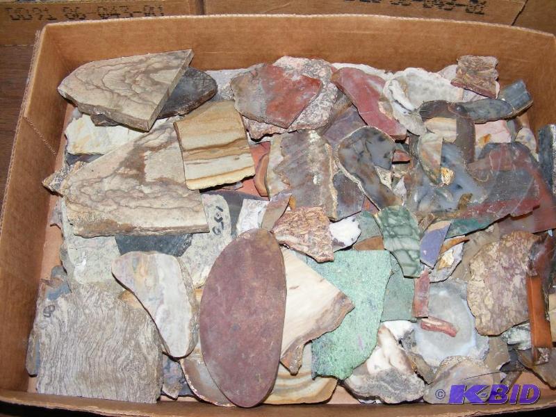 lot 64 image: Flat of cut rock slabs, variety...