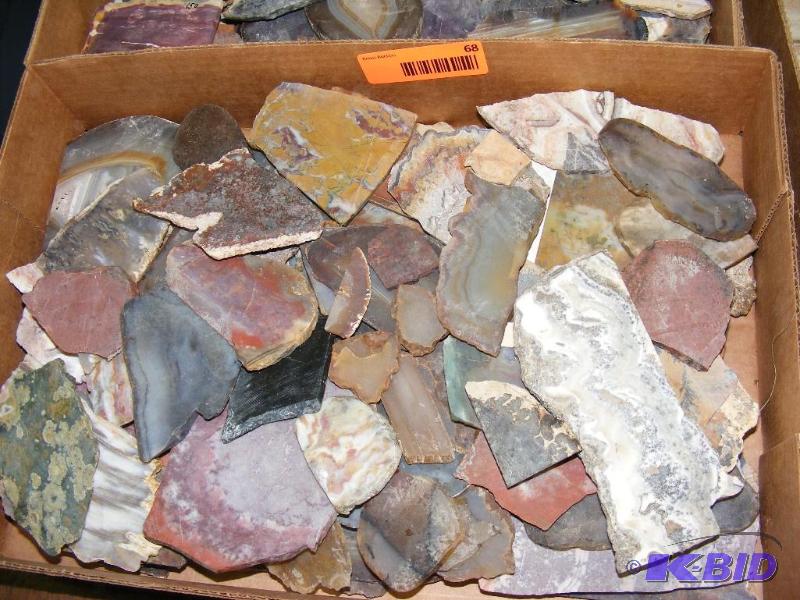 lot 68 image: Flat of cut rock slabs, variety...