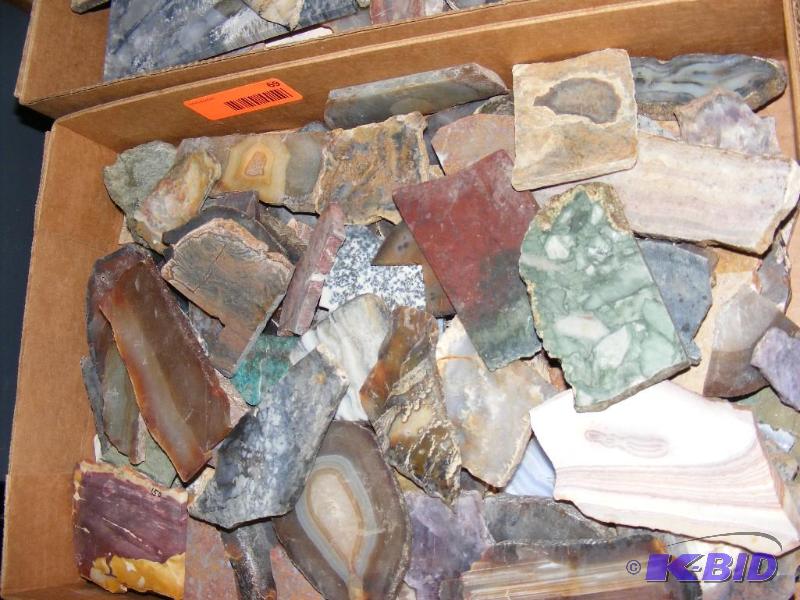 lot 69 image: Flat of cut rock slabs, variety...