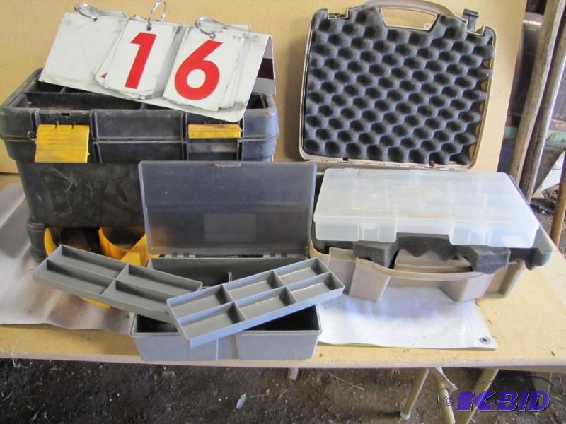 Lot of tackle boxes and reel case....