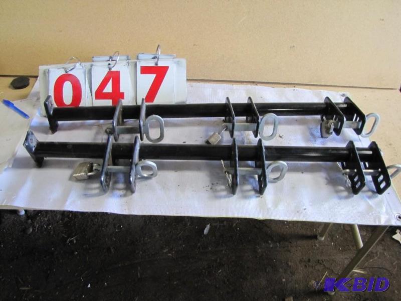Locking trailer racks for weed whip...
