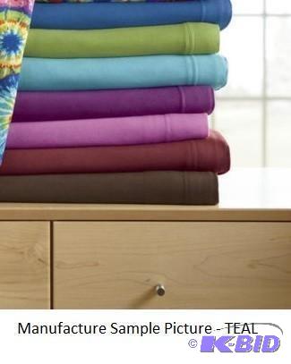 lot 108 image: Jersey Sheet Set - Teal -&nbspQuee...