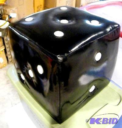 lot 122 image: Black Dice with White Dots Ottoman ...