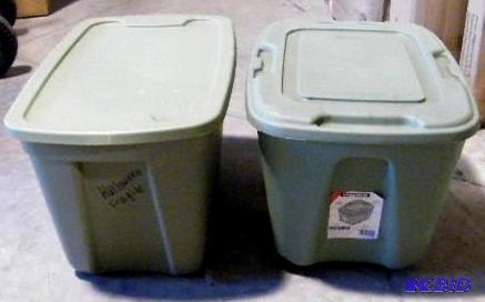 lot 123 image: Two Plastic Bins with Lids -&nbspO...