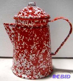 lot 136 image: 6-cup Marbled Coffee Pot - Serve up...
