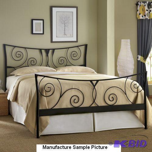 lot 14 image: Princess Black Scrolled Metal Bed F...