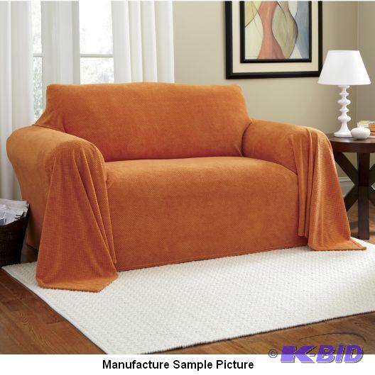 lot 38 image: Furniture Throw - Saffron color - 1...