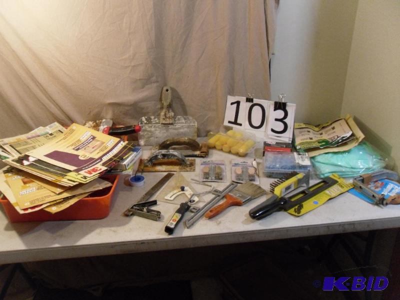 lot 103 image: Lot of Assorted Painting Supplies. ...