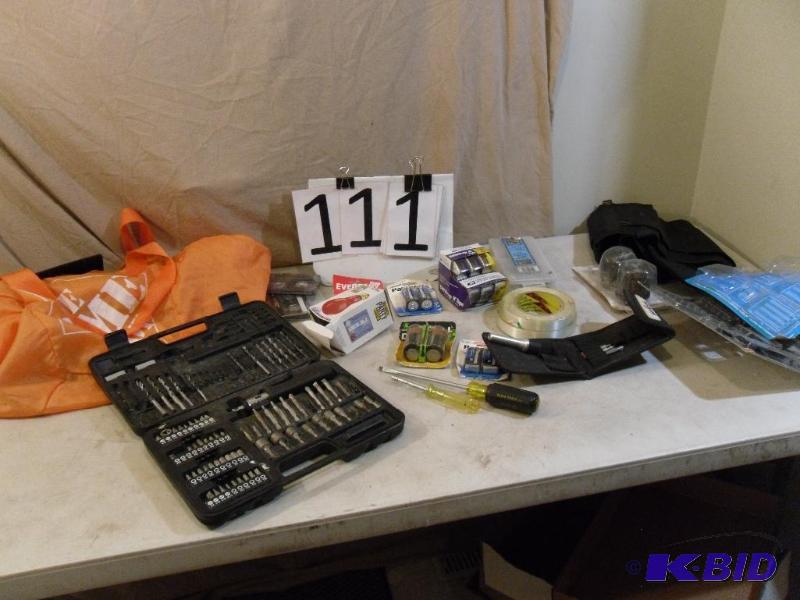 lot 111 image: Partial Set of Bits, Assorted Tape,...