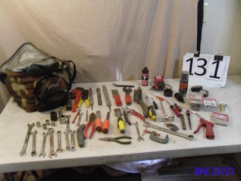 lot 131 image: Lot of Assorted Tools. Wrenches, Ch...