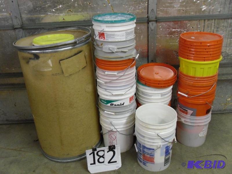 lot 182 image: Large Lot of Assorted Buckets, Lids...