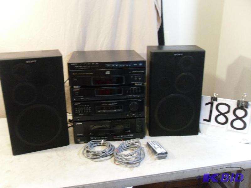 lot 188 image: Sony Receiver, Tape Player, 5 Disc&...
