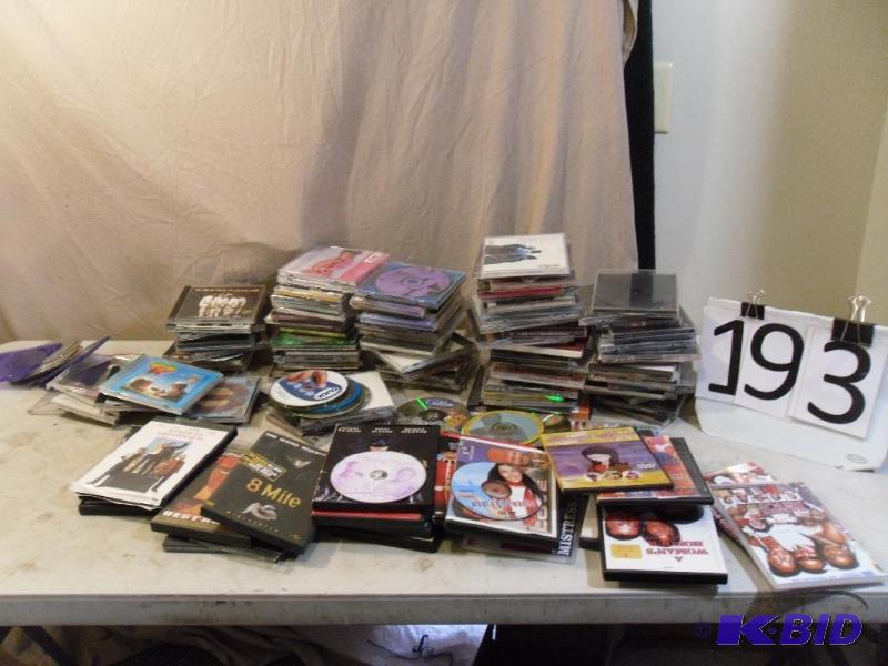 lot 193 image: Lot of Assorted CDs and DVDs. Some ...