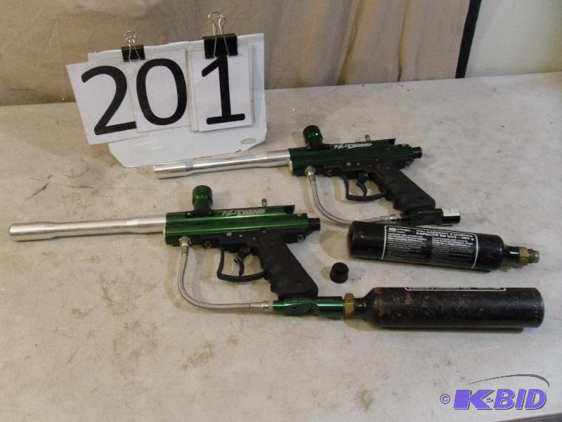 lot 201 image: Lot of 2 Triad Paintball Guns and 2...