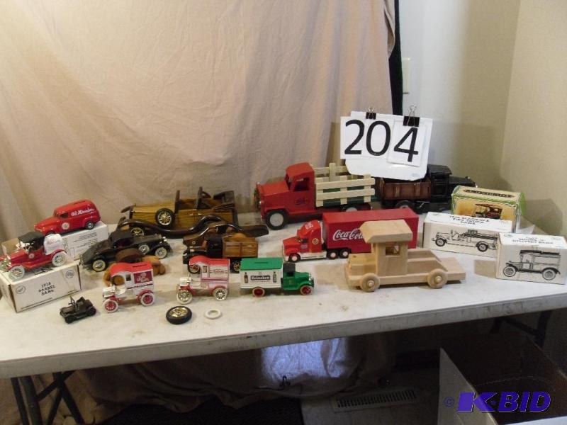lot 204 image: Lot of Old Cars, Banks, and More. W...