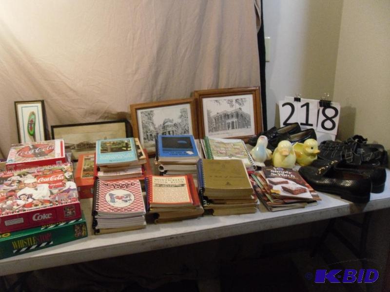 lot 218 image: Pictures, Ducks, Puzzles, Cookbooks...