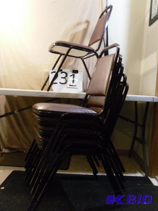 lot 231 image: Lot of 6 Matching Stackable Chairs....
