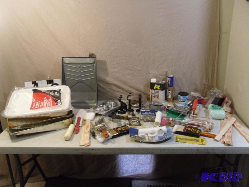 lot 42 image: Lot of Painting Supplies, Paint Bru...