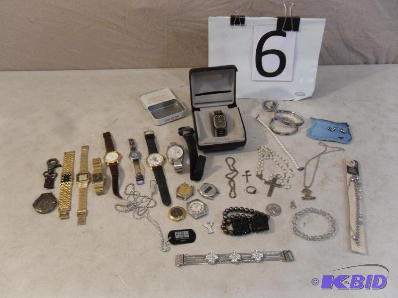 lot 6 image: Lot of Assorted Jewelry. Watches, B...