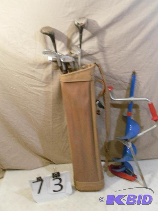 lot 73 image: 7" Ice Auger and Vintage Golf ...