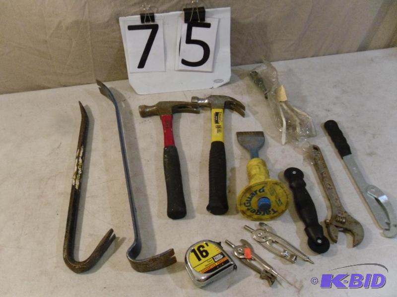 lot 75 image: Lot of Assorted Tools. Hammers, Lar...