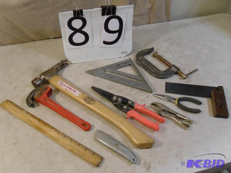 lot 89 image: Large Framing Hammer, Rigid Pipe Wr...