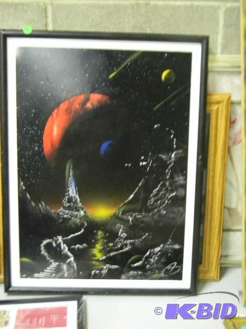 Framed space screen-print - very co...