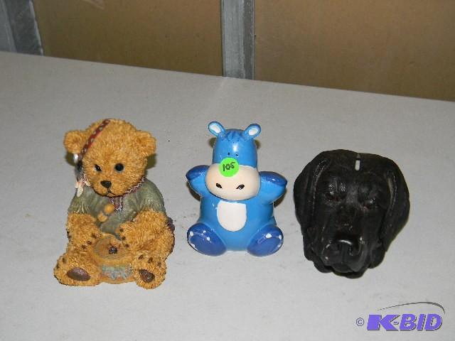 Lot of 3 - penny banks...