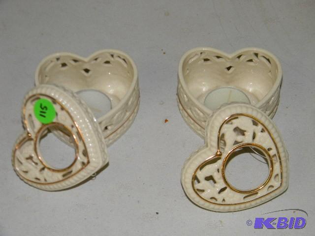 Lot of 2 - heart-shaped Partylite c...