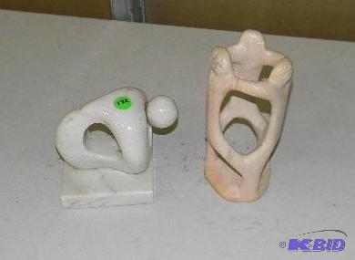 Lot of 2 - one marble statue and on...
