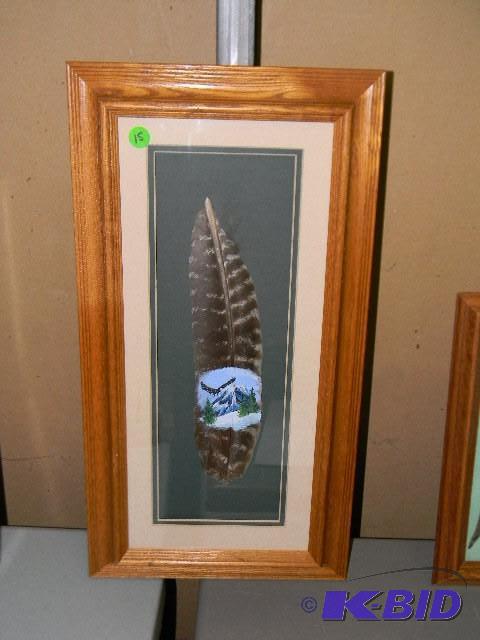 Beautiful hand-painted feather depi...