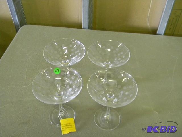 Lot of 4 martini glasses...