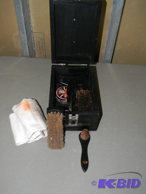 Shoe shine box with misc. accessori...