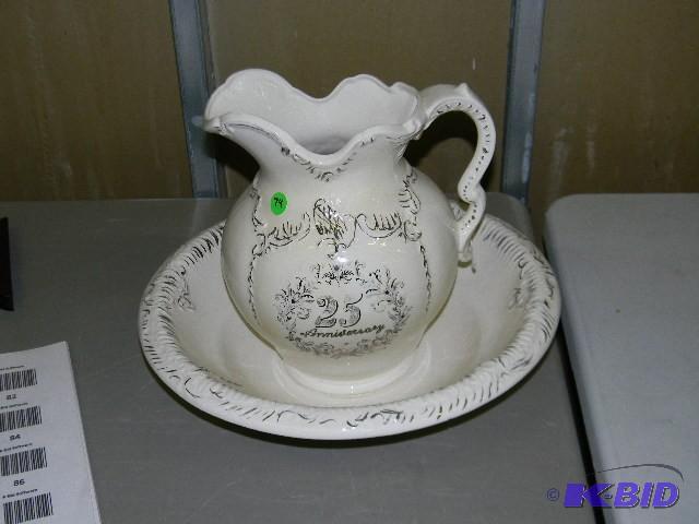 25th Silver Anniversary large bowl ...