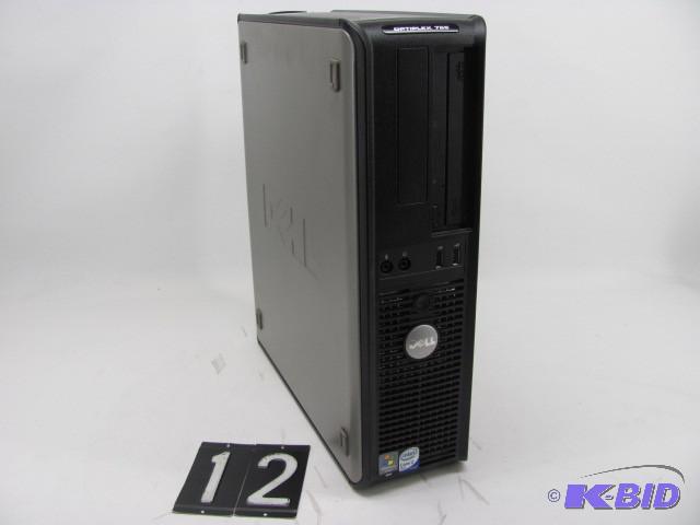 lot 12 image: Dell optiplex 755 desktop computer....