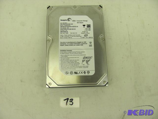 lot 73 image: Seagate 300G 3.5" SATA hard dr...