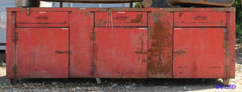 lot 24 image: Steel Work Bench Measures 8 Ft Lo...