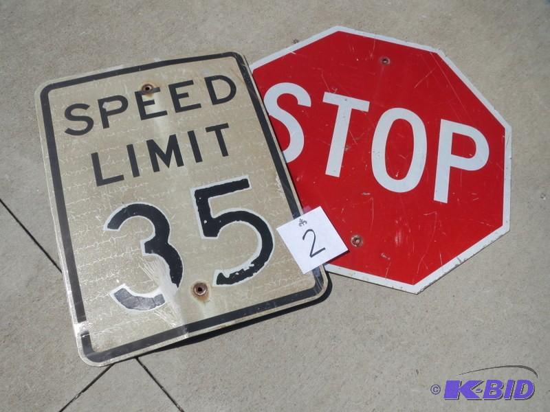 Stop Sign &amp Speed Limit Sign. &...