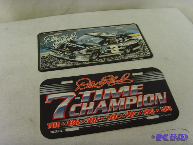 lot 9 image: 2 Dale Earnhardt License Plates