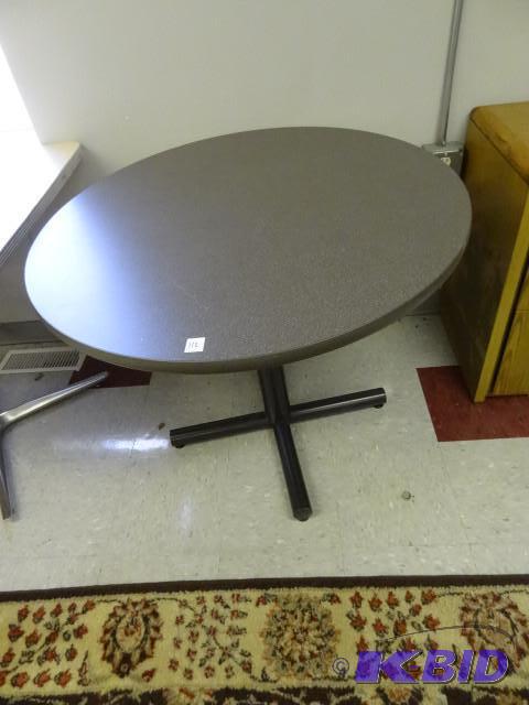 36&quot round metal framed table...