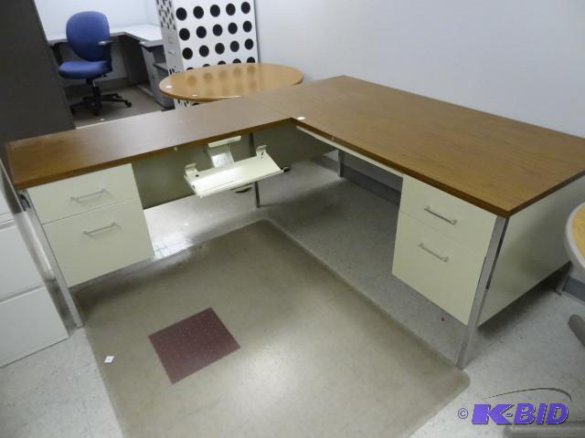 65 x77 metal L shaped desk...