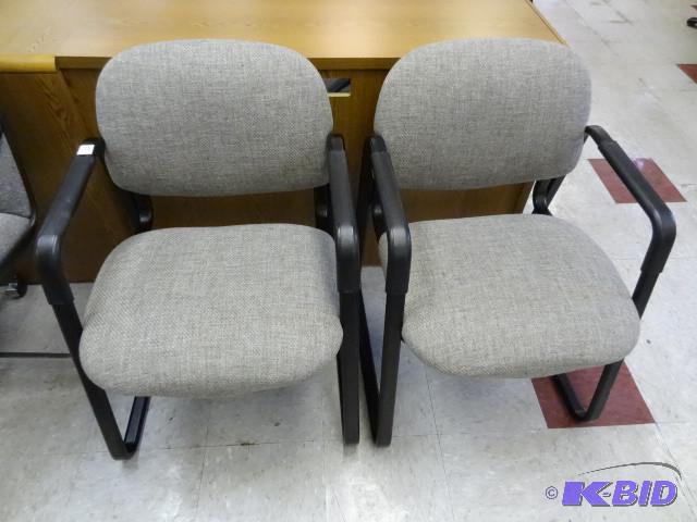 2 matching metal framed side chairs...