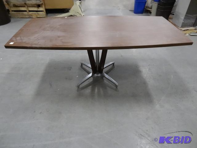 Table with metal base. 72 x 36 x 30...