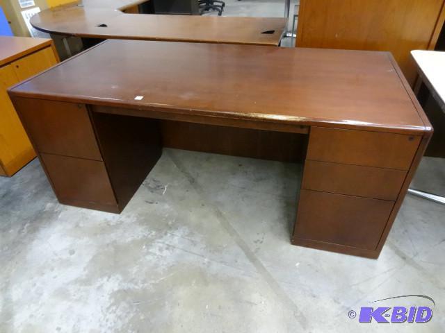 Wood office desk. 5 drawer. 72 x 36...