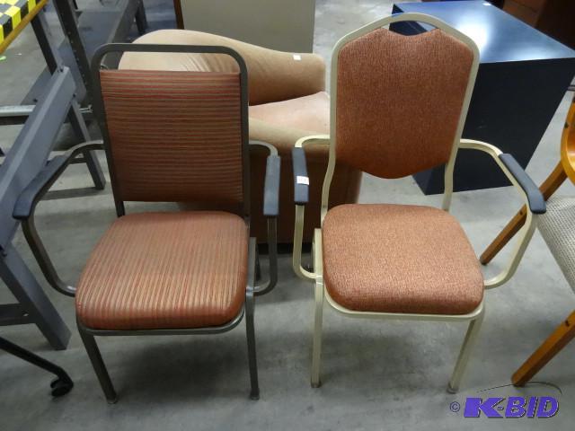 2 metal framed side chairs...
