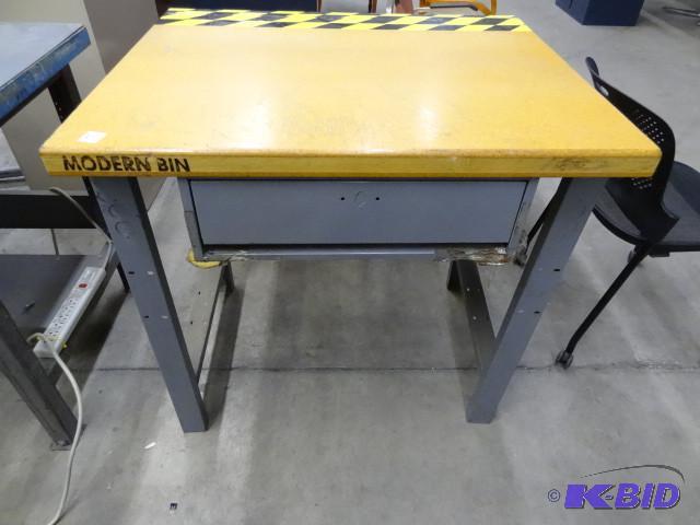 Shipping desk with wood top. Drawer...