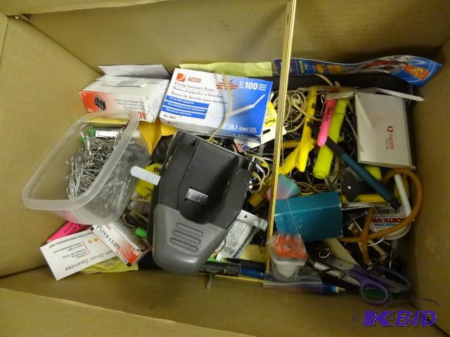 Box with misc office supplies...